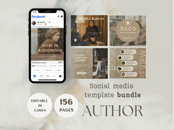 Download Author Social Media Template Bundle - Template bundle Collection