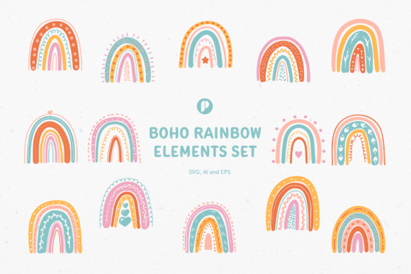 Download Boho Rainbow Elements Set - Boho Collection