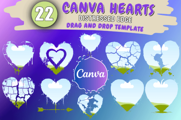 Download Canva Frames Heart Template Bundle - Template bundle Collection