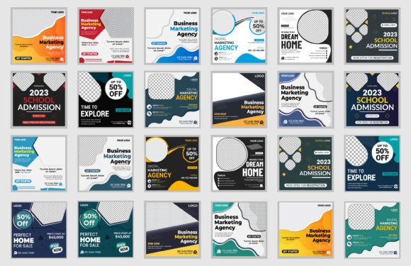Download Social Media Post Design Template Bundle - Post design Collection