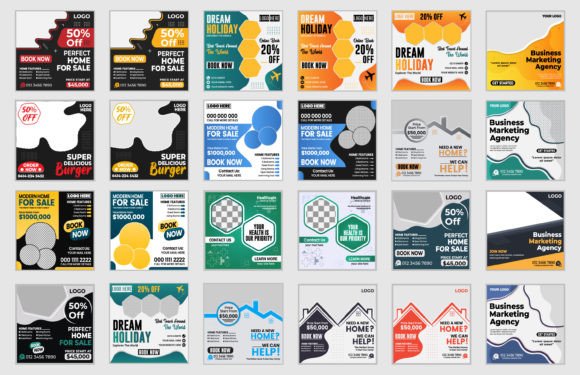 Download Social Media Post Design Template Bundle - Post design Collection