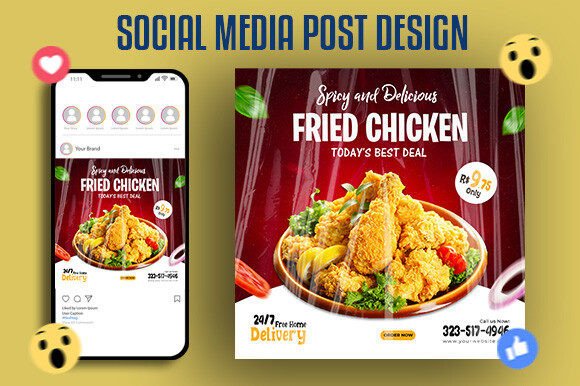 Download Delicious Fried Chicken Post Design - Premium Resources