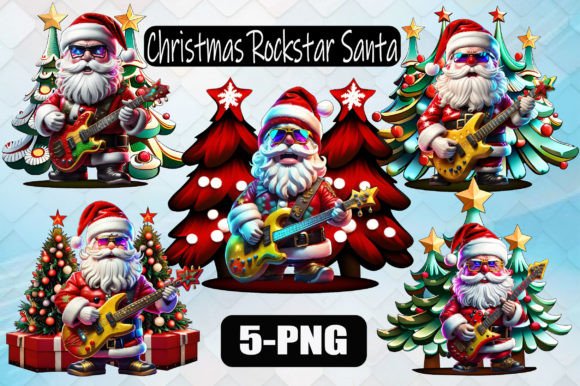 Download Santa Christmas Rockstar Clipart Bundle - Rockstar Collection