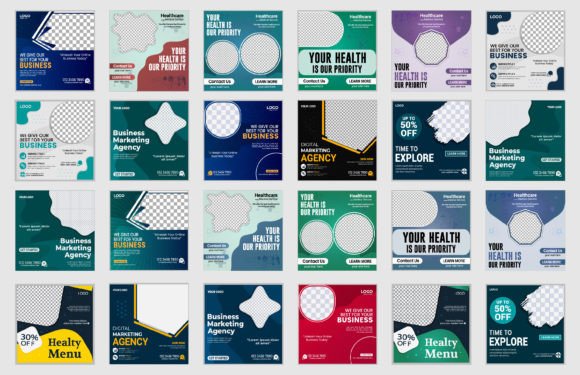 Download Social Media Post Design Template Bundle - Post design Collection